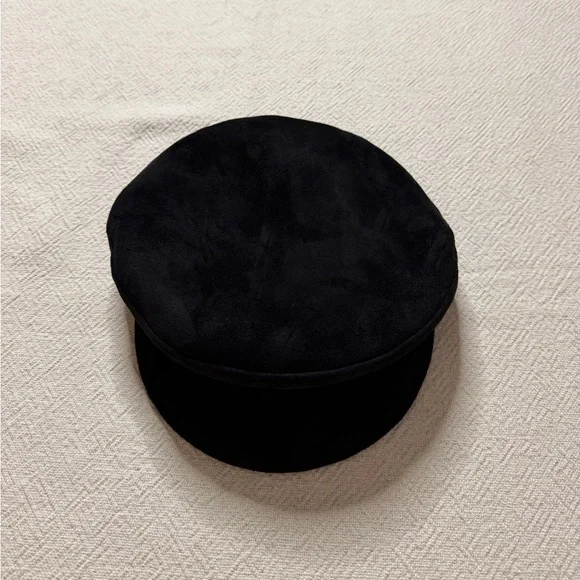 Lack Of Color Newsboy Cap Black Faux Suede Hat OS Festival Boho Grunge - Picture 2 of 6